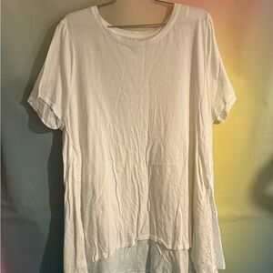 Lane Bryant White Short Sleeve Top